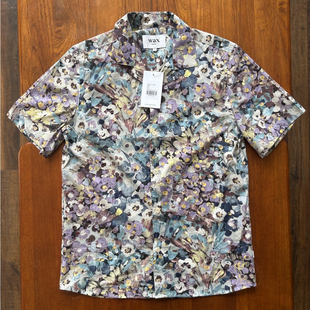 Wax London Didcot SS Shirt - Monet Blue